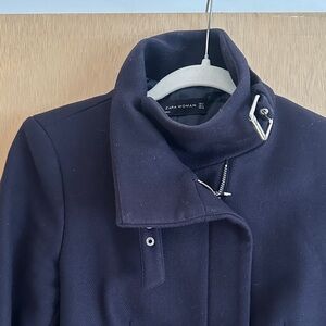 Zara Woman Navy Wool Coat